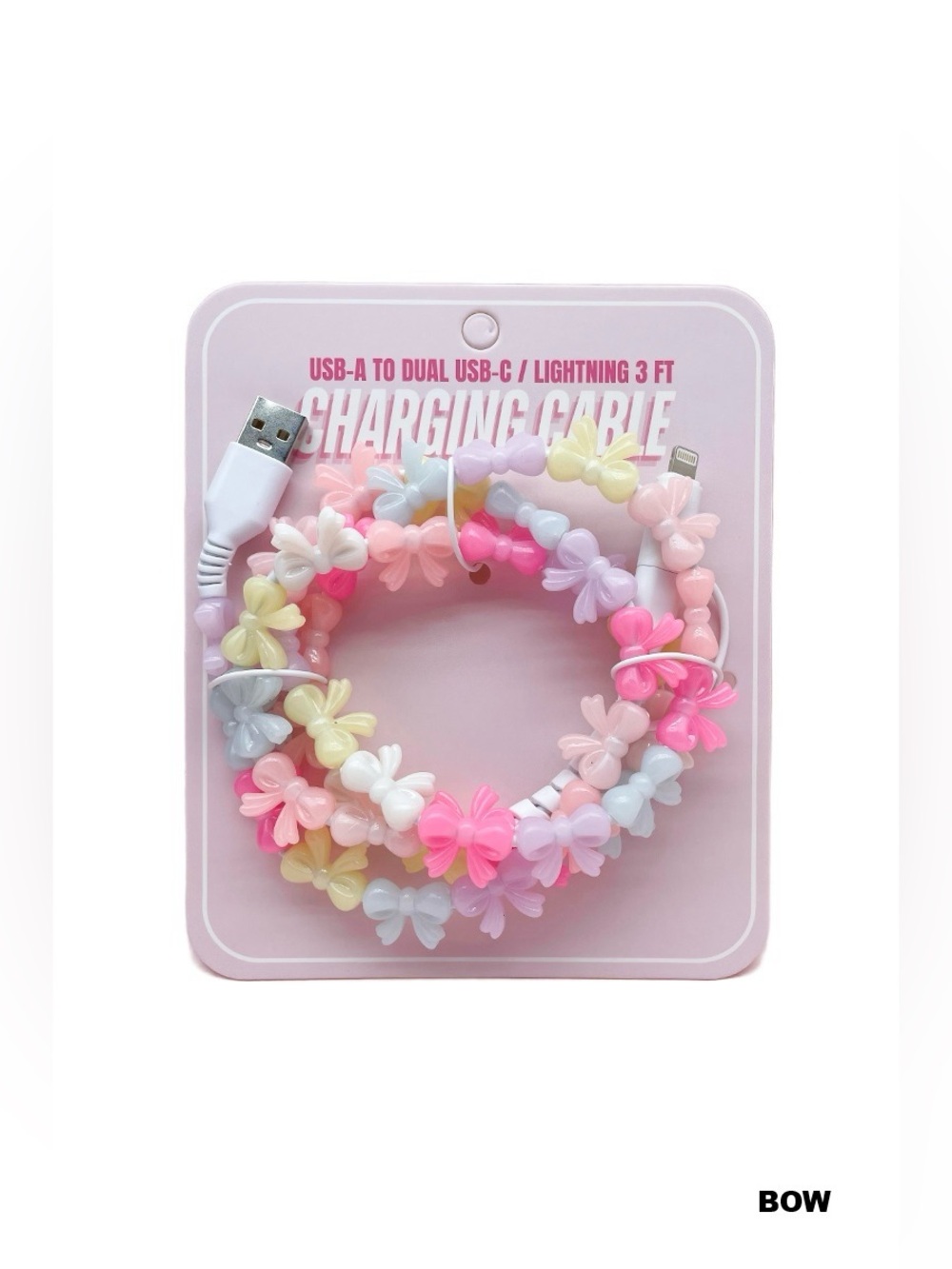 TIK TOK BEADED DUAL USB FAST CHARGING CABLE